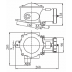 Brass socket for marine applications, 4P, 380/440V, 32A, two cable gland - right